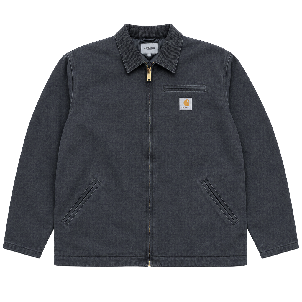 Carhartt WIP Detroit Jacket Size L Black Canvas Quilted 1