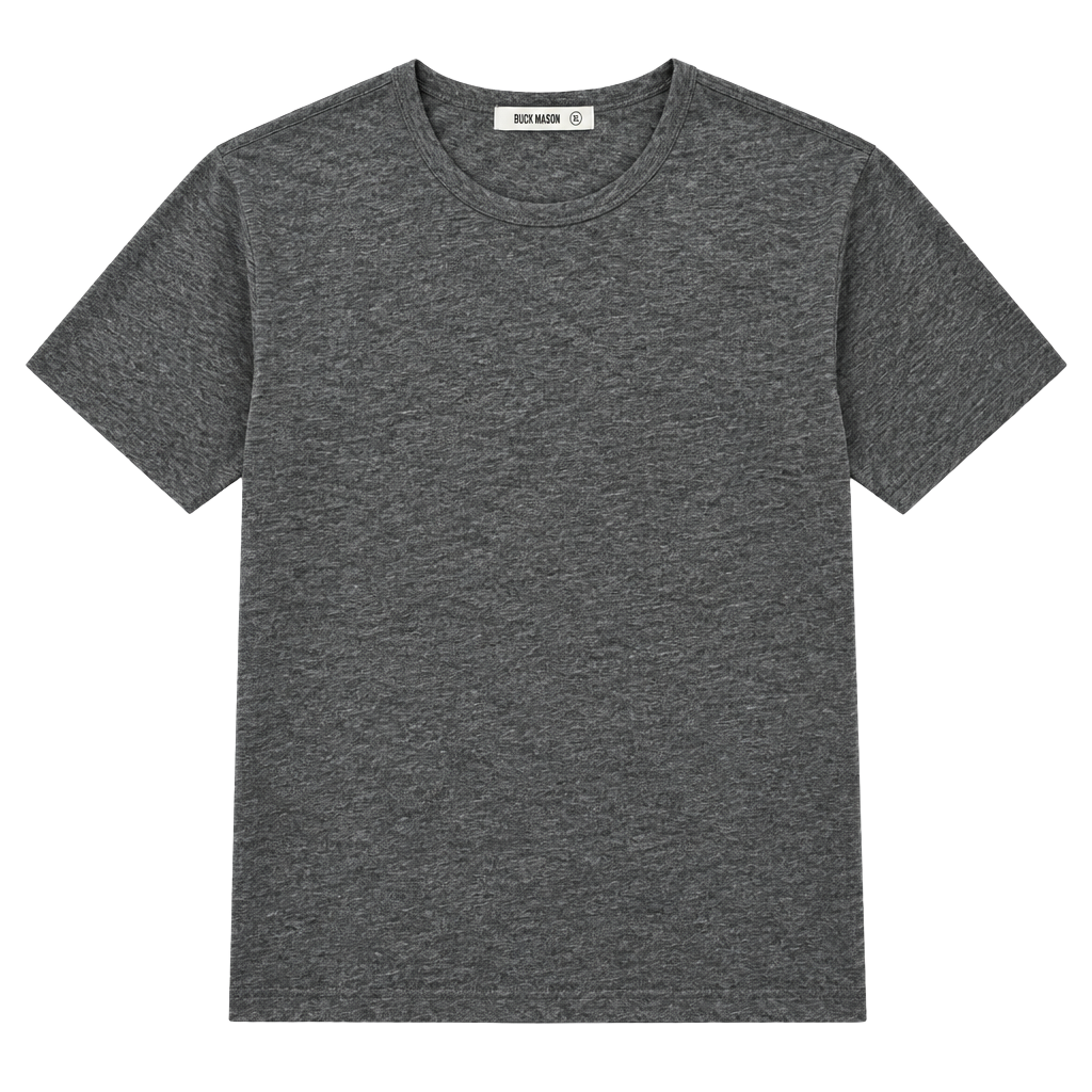 Buck Mason Long Sleeve Curved Hem T-Shirt Size XL Gray/Green 1