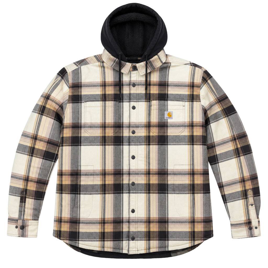 Carhartt Plaid Hooded Shirt Jacket Size 2xl 1