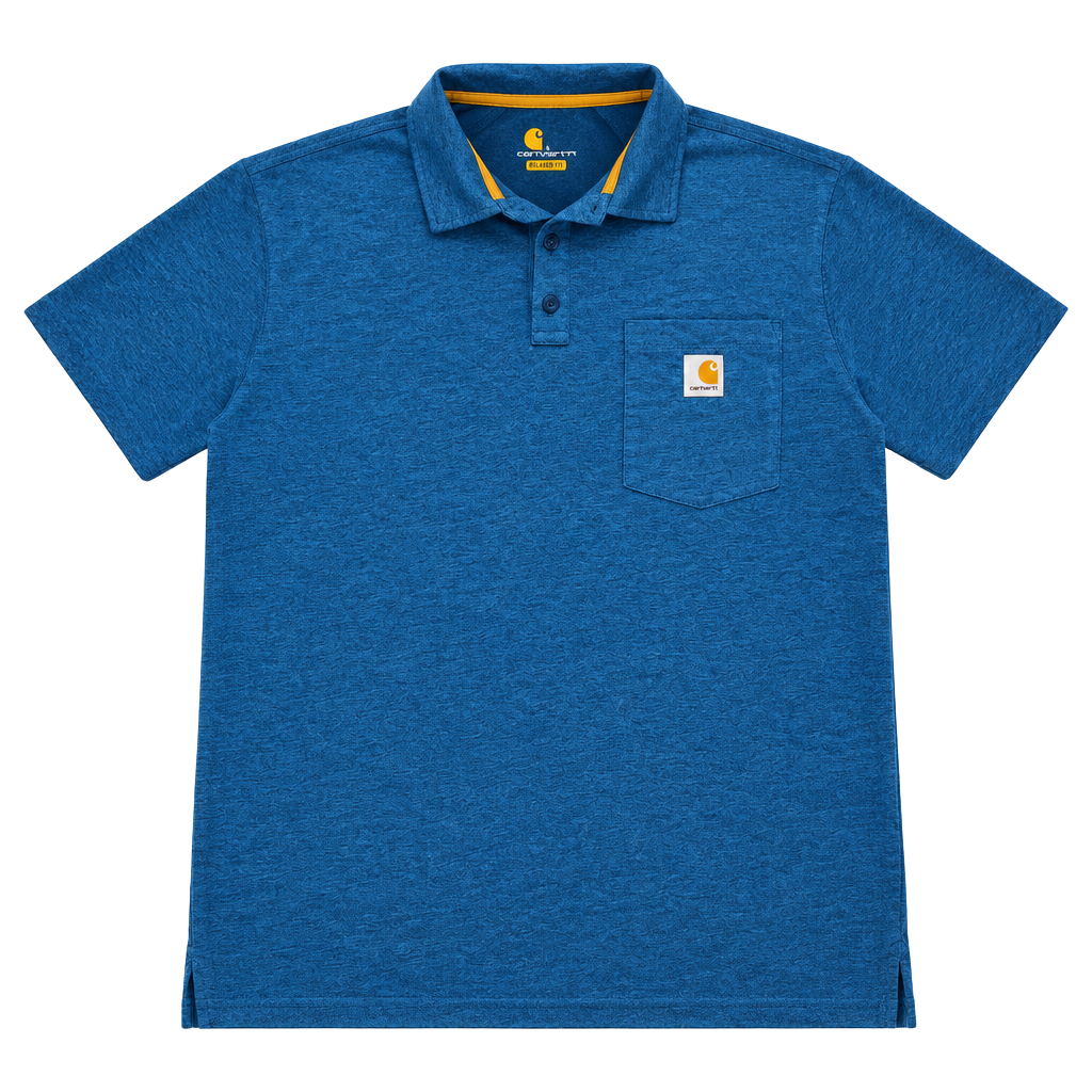 Men’s Carhartt Relaxed Fit Blue Polo Shirt Size L 1