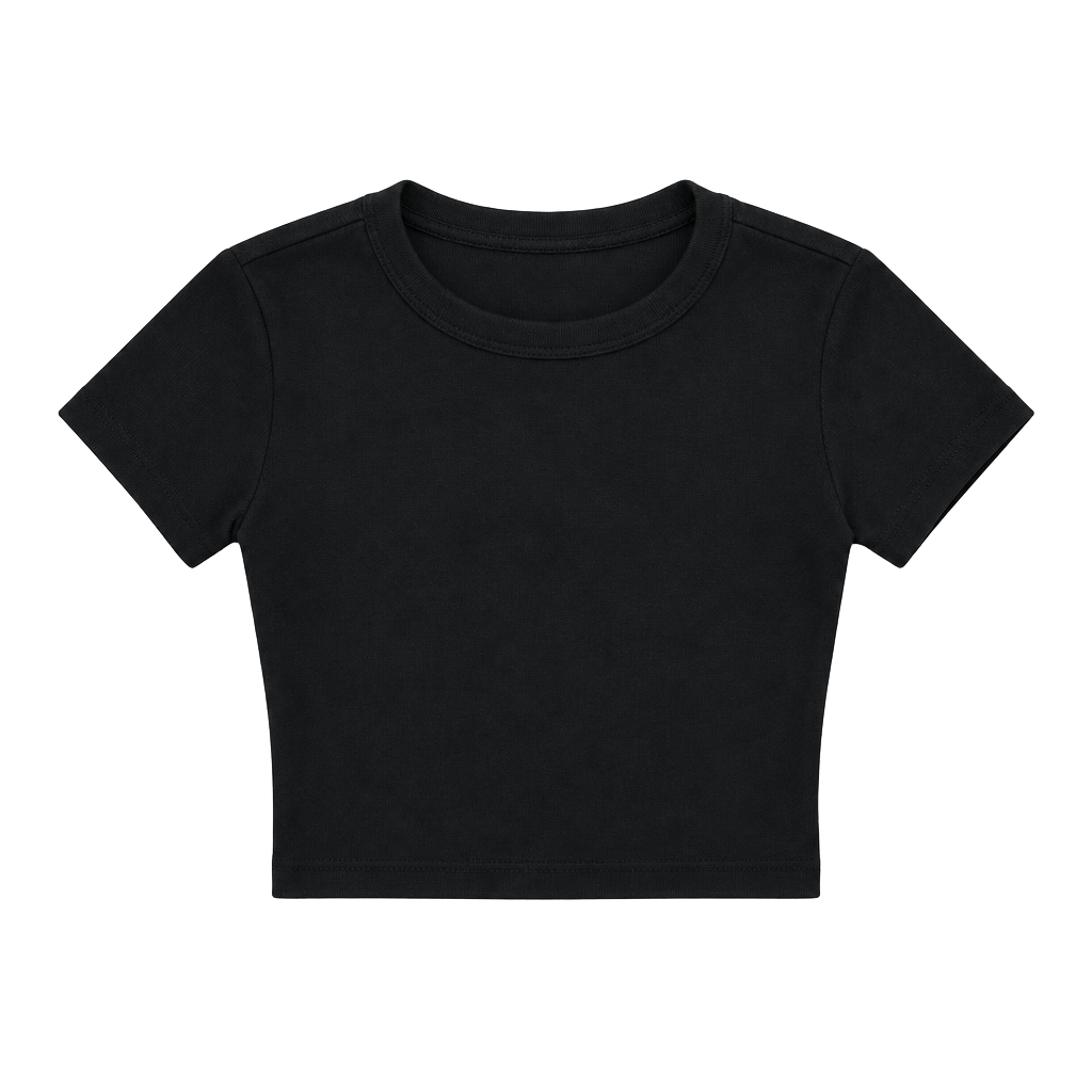 Divided by H&M Short Sleeve Ribbed Crop Top Size S Black 1
