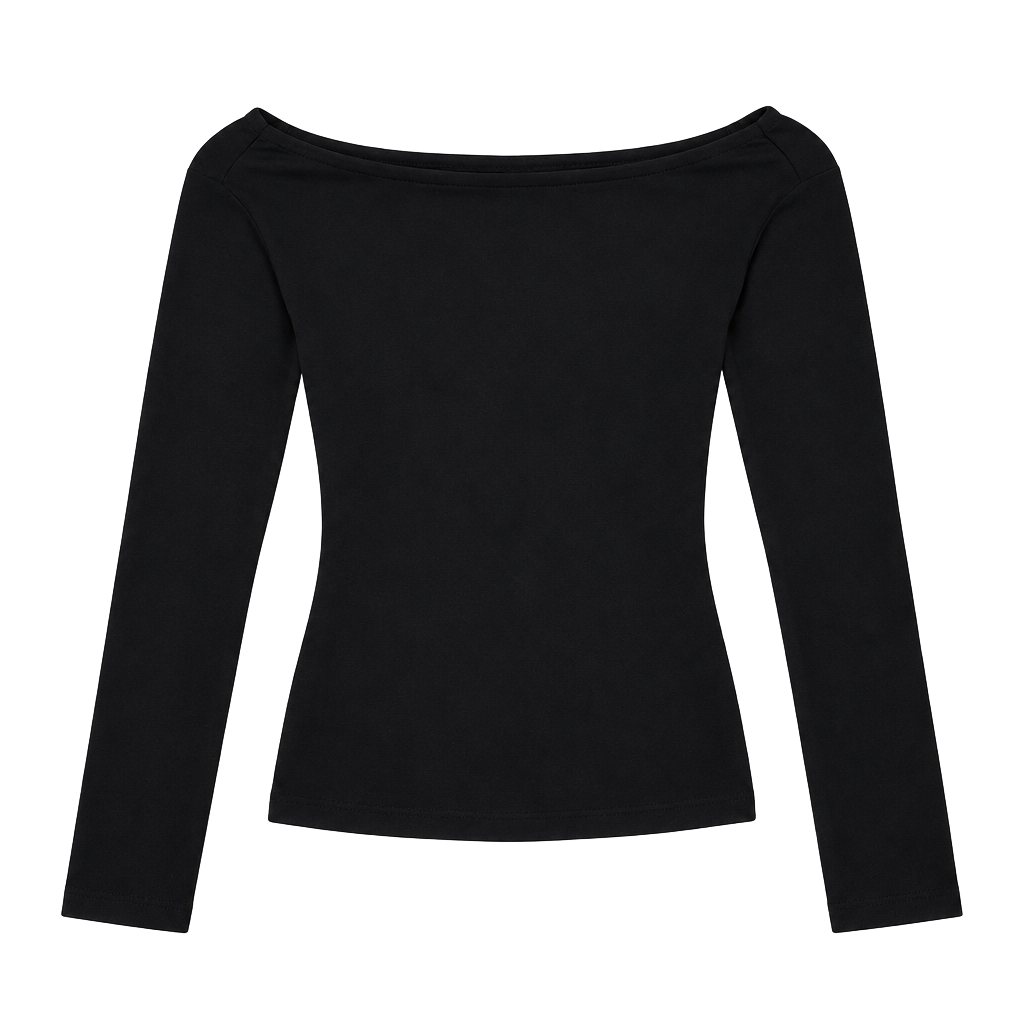 ForeFair Long Sleeve Open Back Top Size M Black Modal Spandex 1