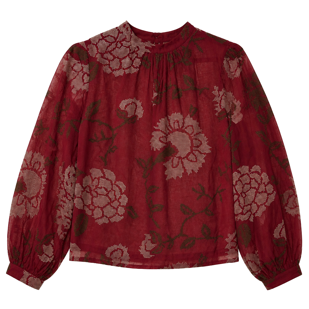 Payal Pratap for Anthropologie Rhododendron Embroidered Blouse 1