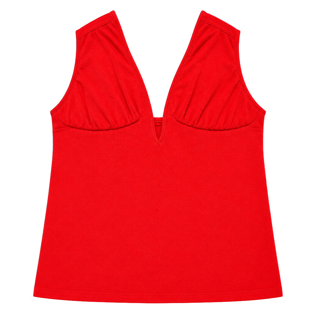 SKIMS Red Halter Plunge Bodysuit XL Deep V Open Back Snap Crotch. 1