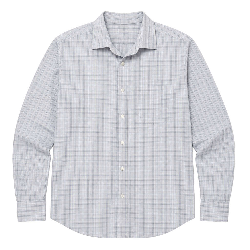 Eagle Men's Button Up Dress Shirt Blue Plaid regular Fit 17 1/2- 36/37 1