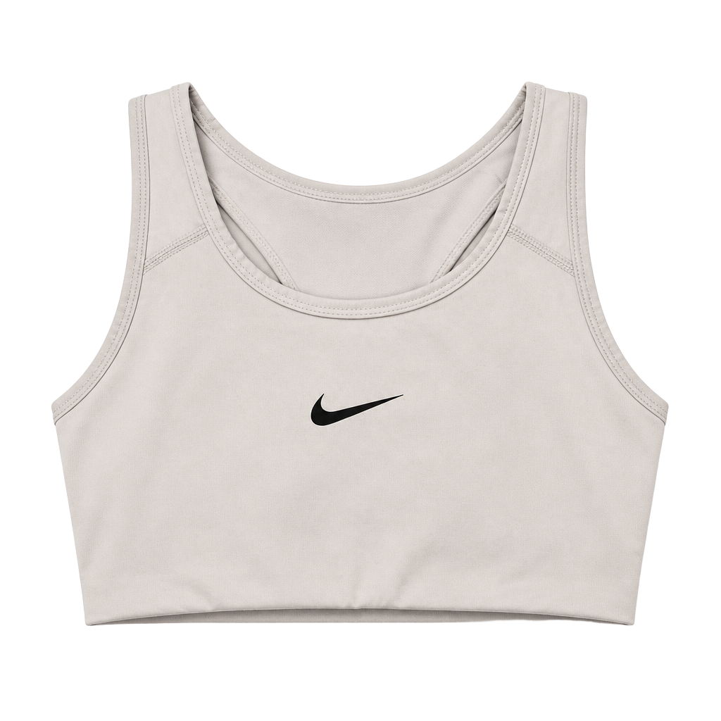 Nike Gray Dri-Fit Running Yoga Sports Bra Center Swoosh Activewear Size M 1
