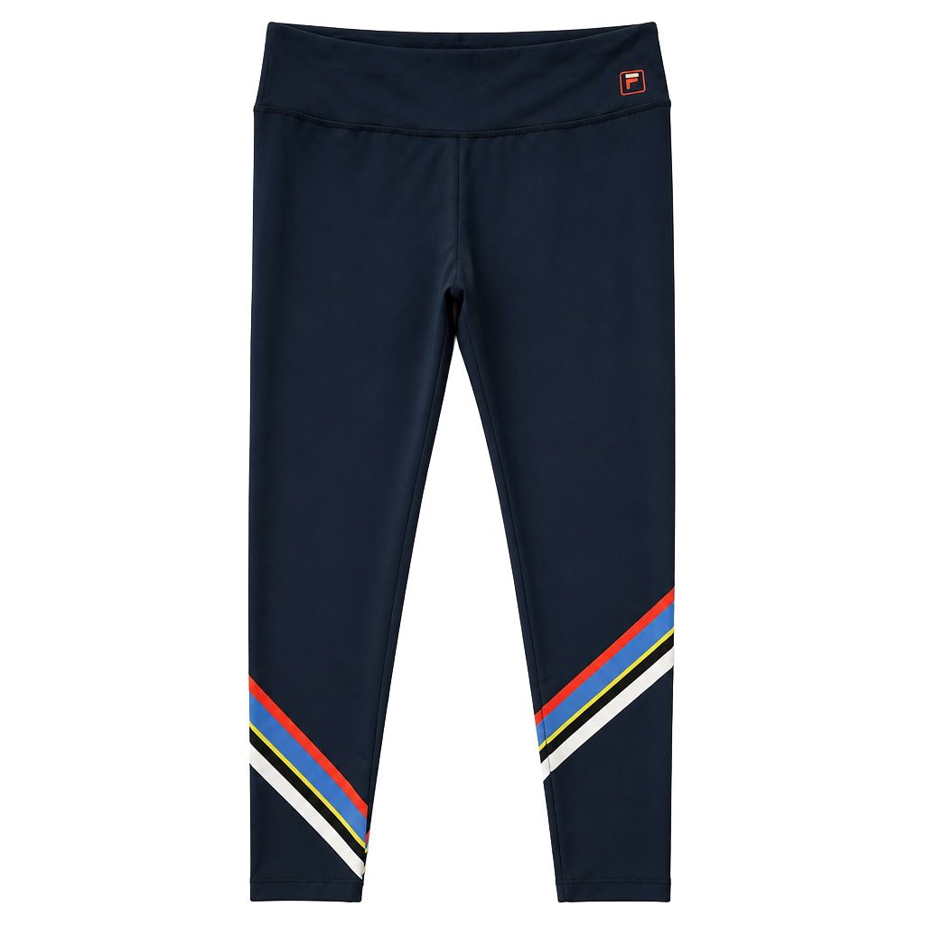 Fila Sport Leggings Navy Blue Striped Activewear Size M 1