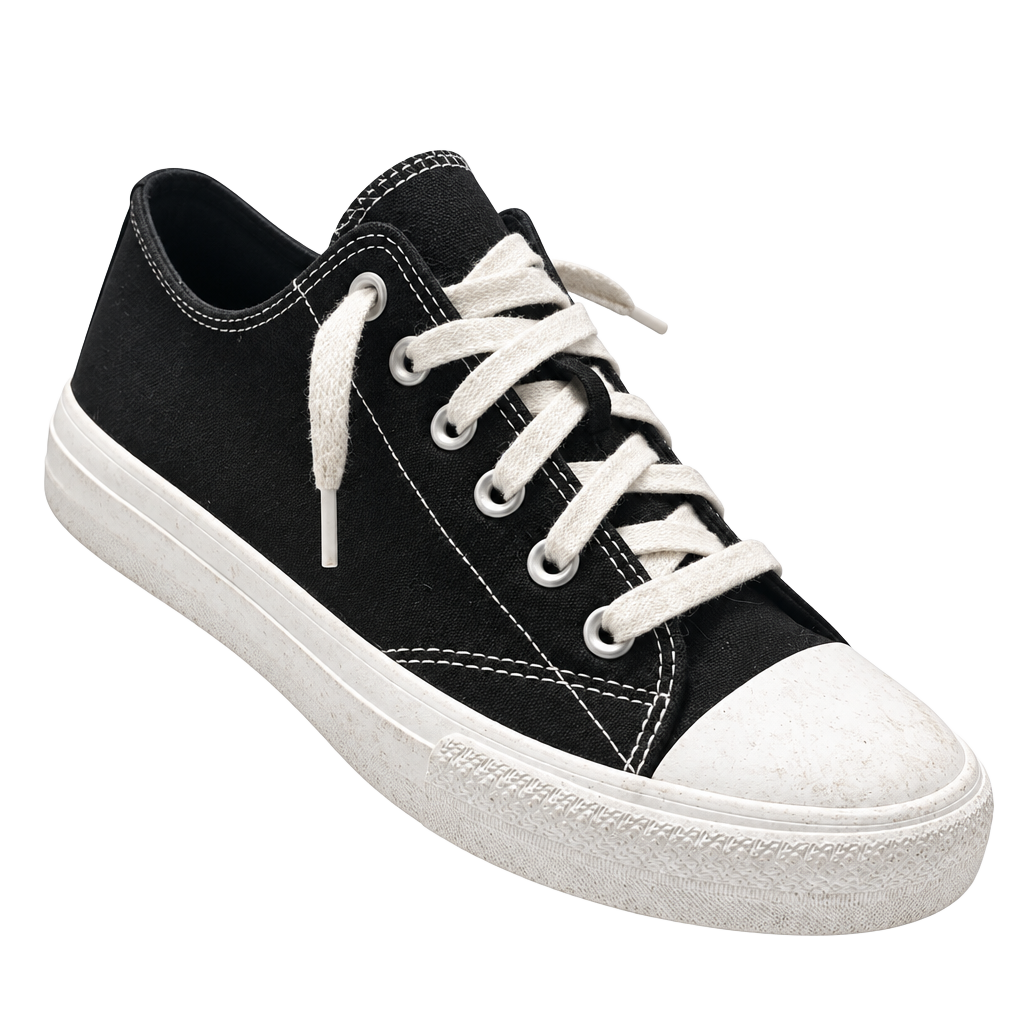 No Boundaries Classic Black Canvas Low Top Sneakers Size 10 1