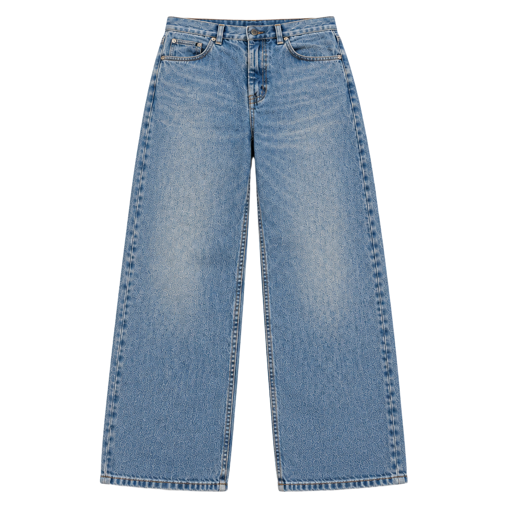 Wrangler Baggy Jeans Light Indigo Blue Wide Leg 1