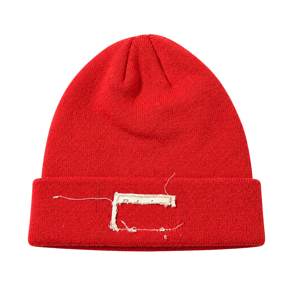 Budweiser Red Knit Beanie One Size Distressed Cuffed Winter Hat 1