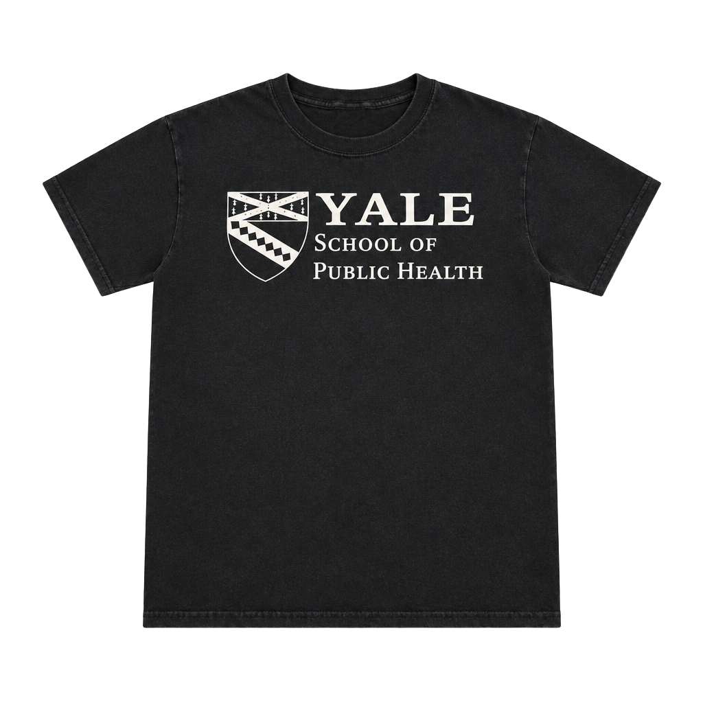 Sun Faded Gildan Yale School of Public Health T-Shirt Black 1