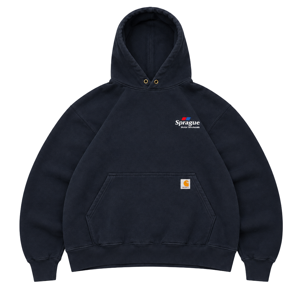 Carhartt Sprague Motor Hoodie Navy Pullover Sweatshirt 1