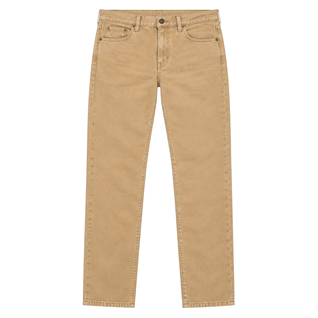 H&M Straight Leg Jeans Khaki Beige 1