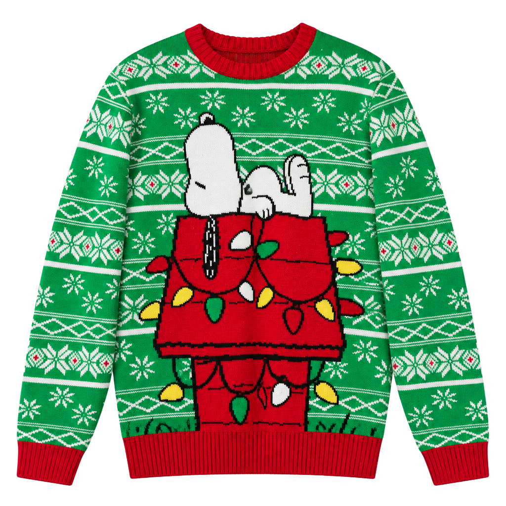 Peanuts Snoopy Christmas Sweater Size M 38-40 Green Ugly Holiday 1