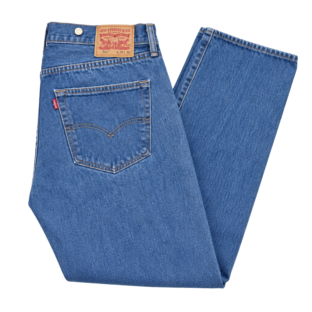 Levi's 501 Size 36x30 Medium Wash Denim Straight Leg Jeans 1