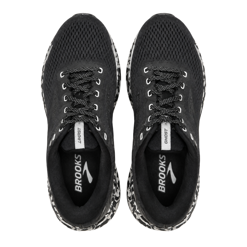 Brooks Ghost 15 Running Shoes Black White Camo Sole Men’s 8.5 1