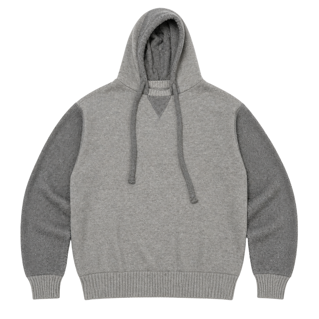 Aerie Gray Textured Knit Pullover Hoodie Sweatshirt Size XS 1