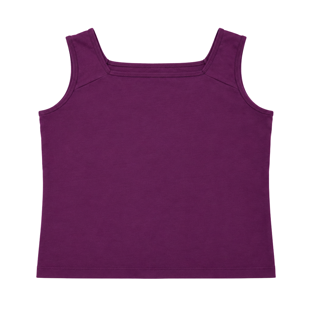 White Stag Tank Top Size XL Purple Square Neck Stretch Cotton 1