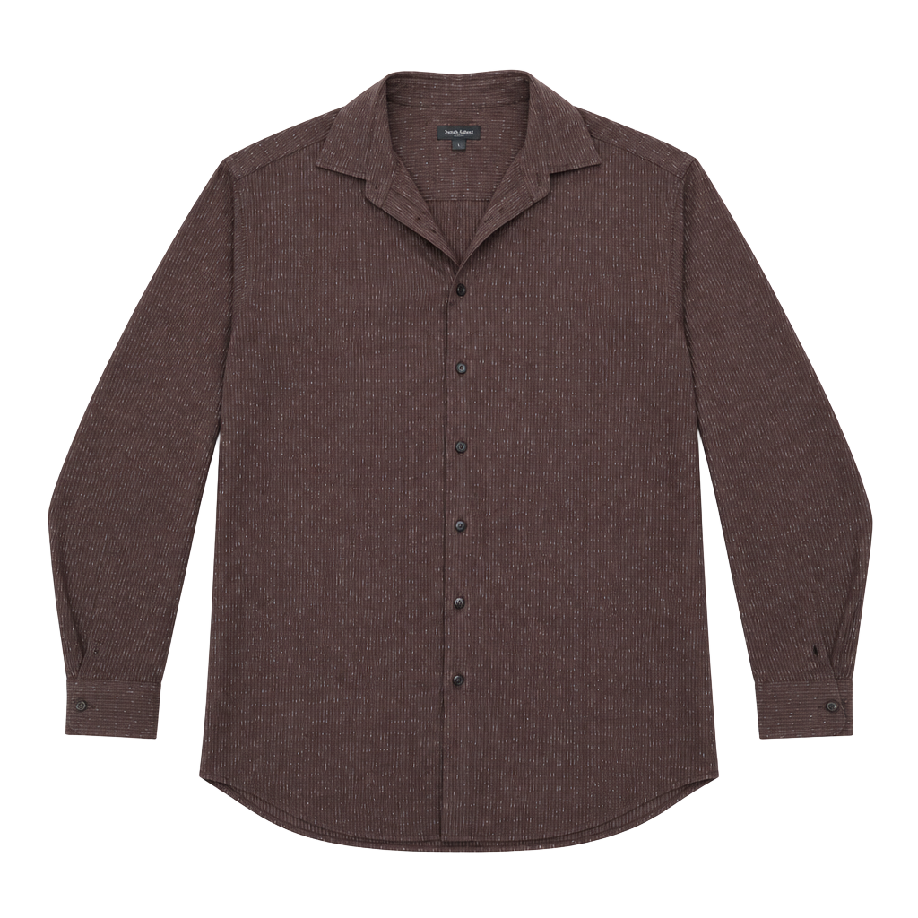 Van Heusen Studio Shirt Size 16-16 1/2 Brown Striped Cotton Long Sleeve 1