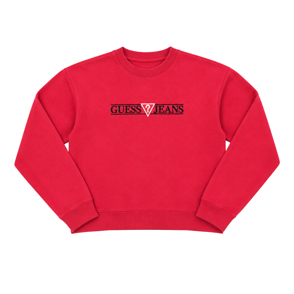 Guess Jeans USA Sweatshirt Size M Red Crewneck Logo Pullover Vintage 1