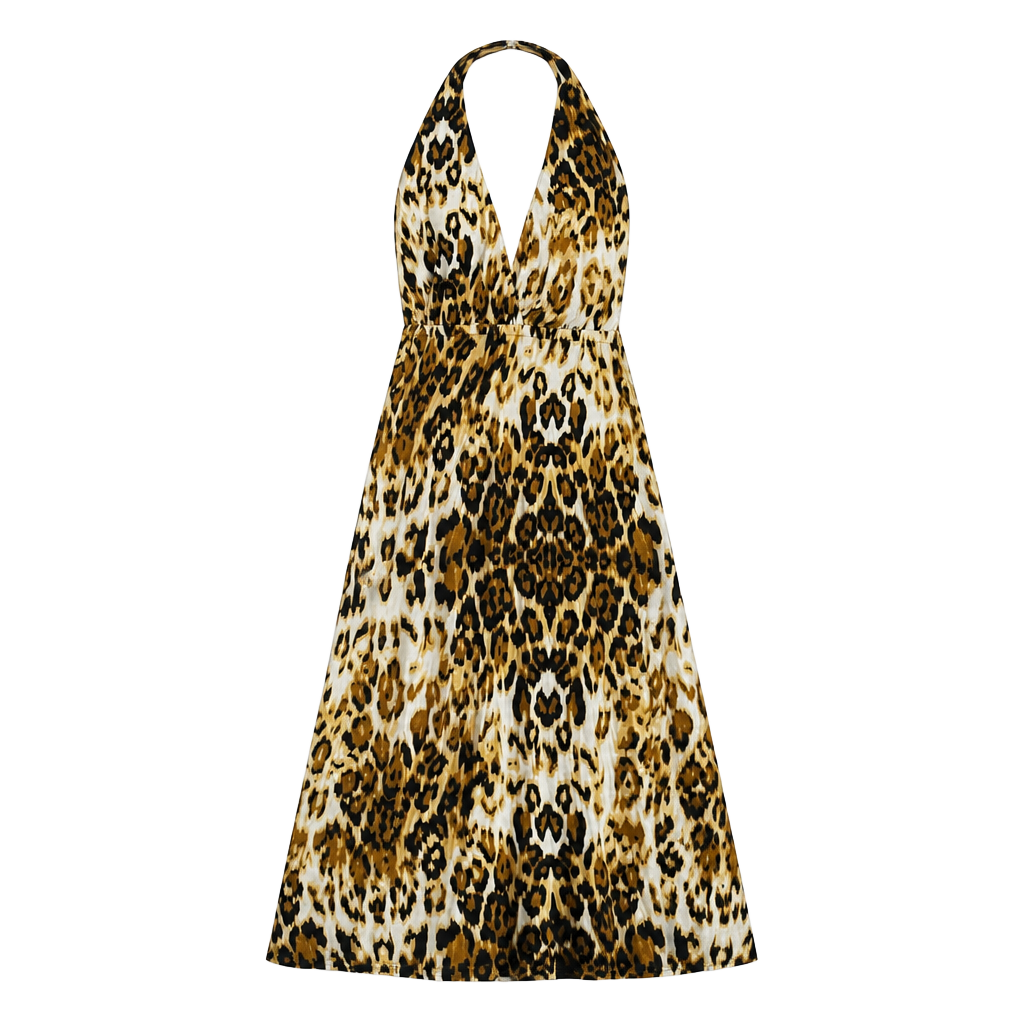 Seven7 Luxe Leopard Print Halter Neck Maxi Dress Size 18/20 1