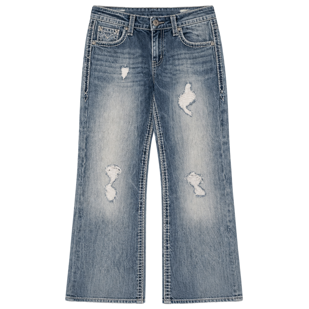 Rock Revival for Buckle Distressed Straight Leg Jeans 1