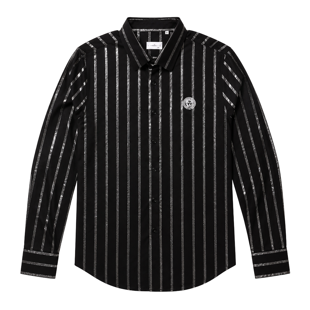 Rare Vintage Versace Men's Vertical Striped Long Sleeve Button Down NWT 1