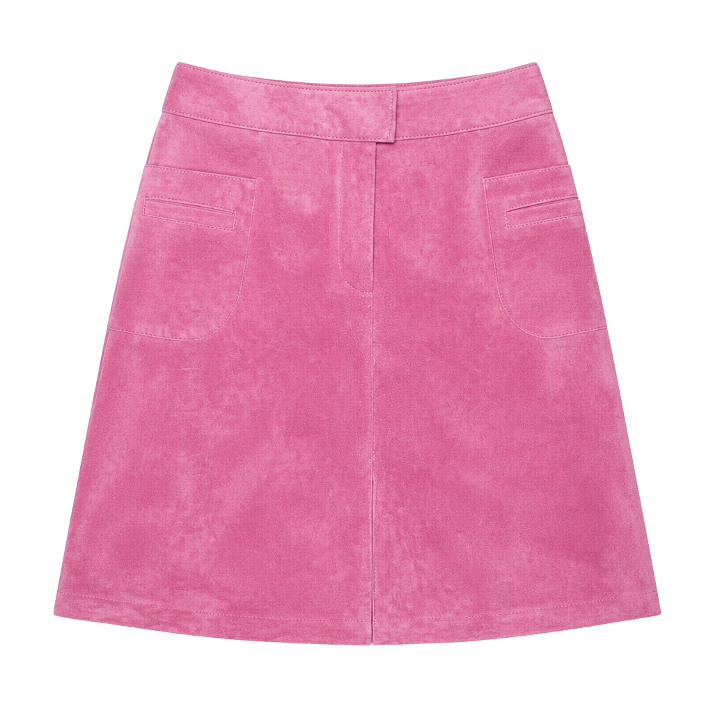 Vintage Lilly Pulitzer Pink Suede Mini Skirt 1
