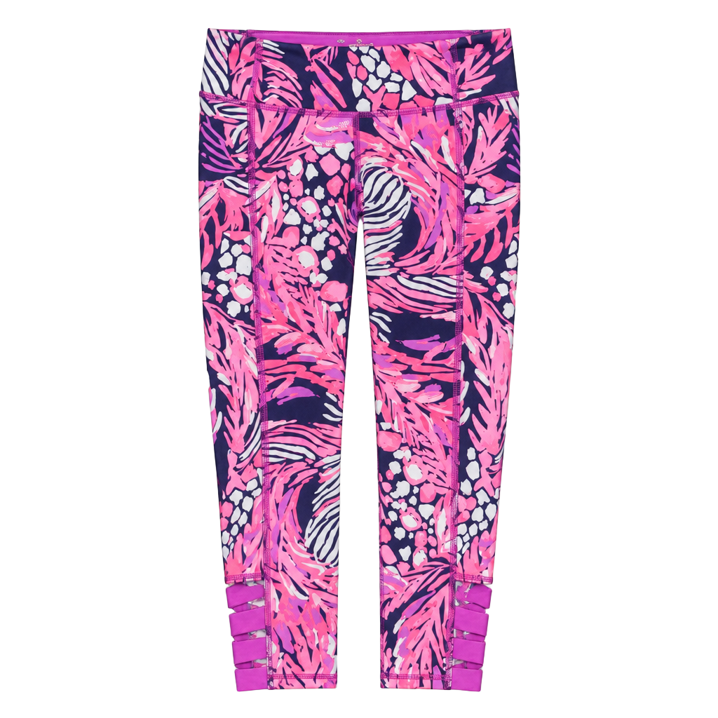 Lilly Pulitzer LUXLETIC Leggings XXS Pink Tropical Print 1