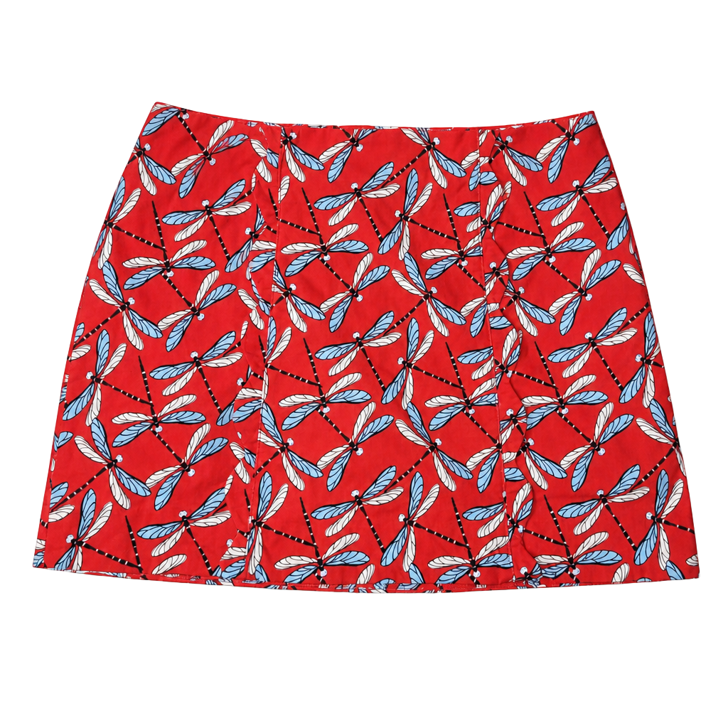 Crown & Ivy Dragonfly Print Red Skort Women's Size 14 1