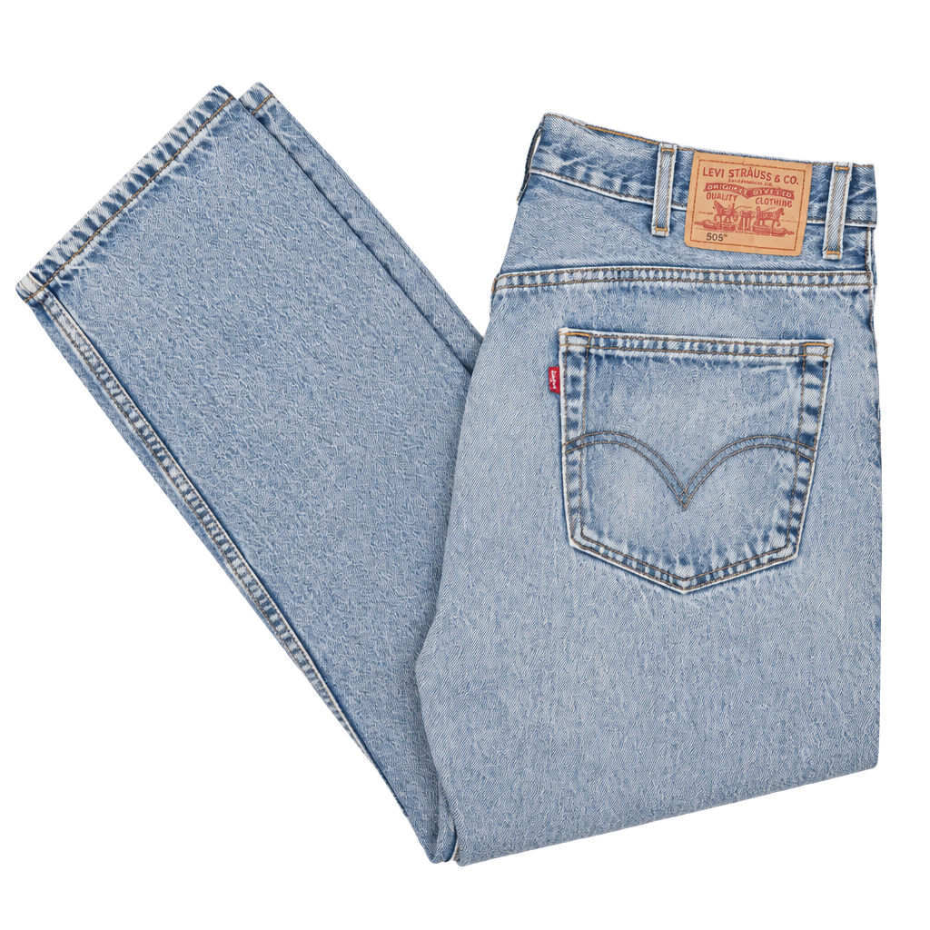Vintage Levi's 505 Straight leg Jeans Light blue wash fading size mens 38x30 1