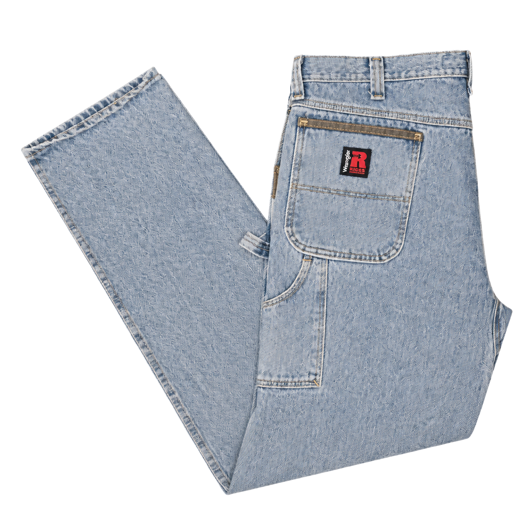 Wrangler Riggs Workwear Carpenter Jeans Light blue Wash mens size 38x36 1
