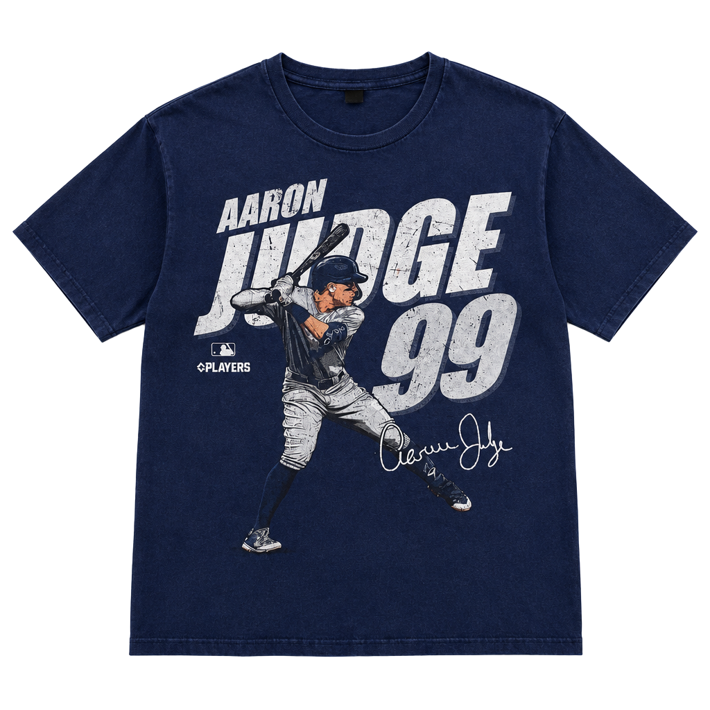 MLB Aaron Judge 99 Baseball T-Shirt Blue Graphic Tee 1