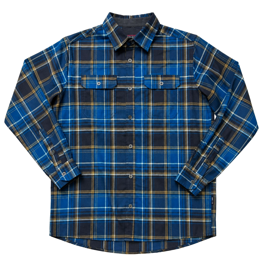 SwissTech Blue Plaid Flannel Button Down Shirt Mens Medium 1