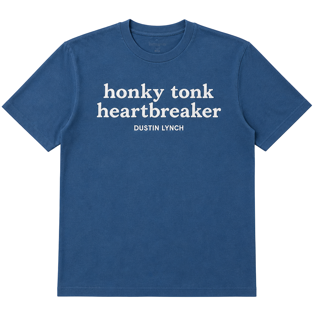 Dustin Lynch Honky Tonk Heartbreaker Tour T-Shirt Blue Size L 1