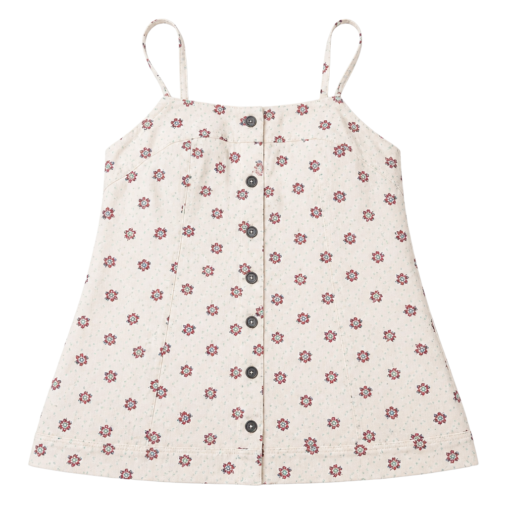 Free People Floral Print Button Front Camisole Top Size M 1
