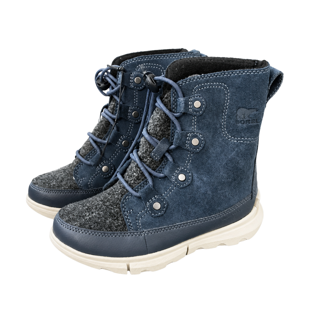 Sorel Kids Explorer Waterproof Lace Up Boots Moonstone Blue Size 13 1