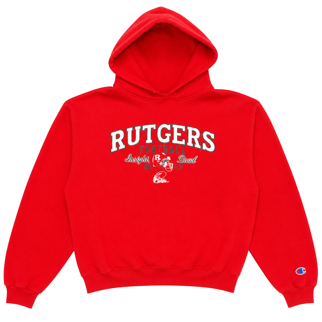 Champion Rutgers Scarlet Knights Football Insight Bowl 2005 Red Hoodie XL 1