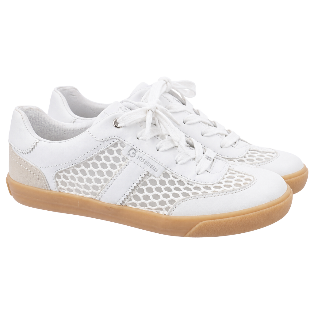 Guess Limpia White Mesh and Suede Lace-Up Sneakers 1