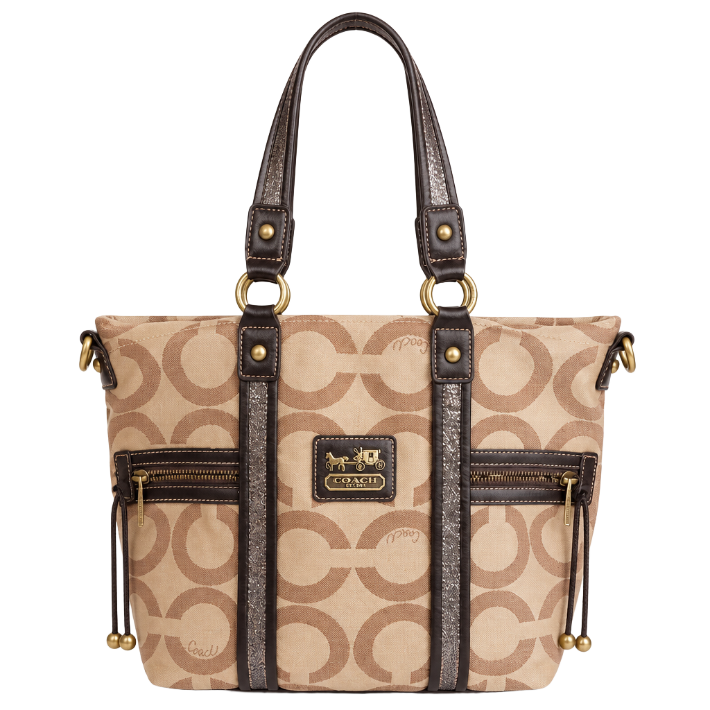 Coach Op Art Signature Canvas Zip Tote Bag F14530 1
