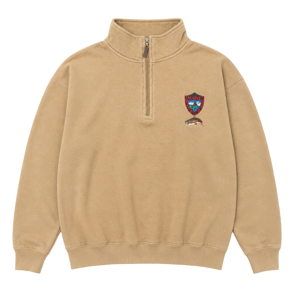 L.L.Bean Quarter-Zip Sweatshirt Size L Maine Dept of Inland Fisheries 1