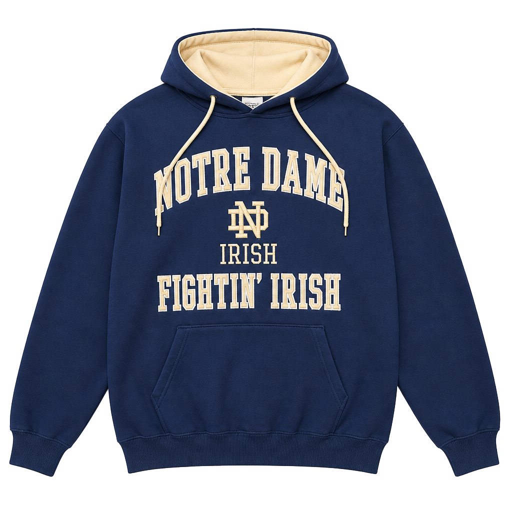 Colosseum Notre Dame Fighting Irish Hoodie Size L Navy Blue Embroidered 1