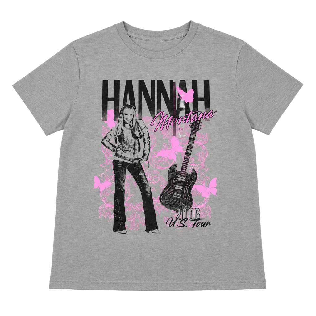 Disney Hannah Montana 2006 US Tour T-Shirt Size XXL Gray 1