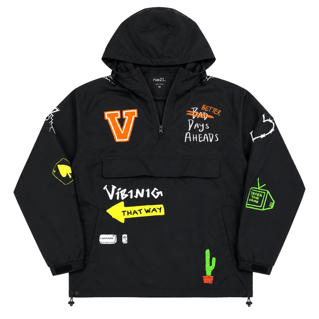 Windbreaker 1/4 zip medium graffic rue21 1