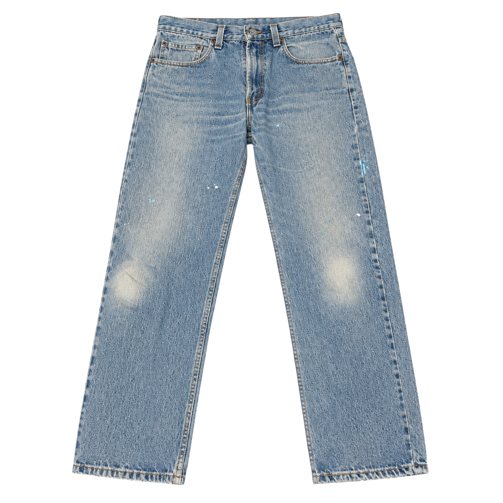 Levi's Y2K 550 Relaxed Fit Jeans Size W32 L30 Light Wash Denim Distressed Paint 1