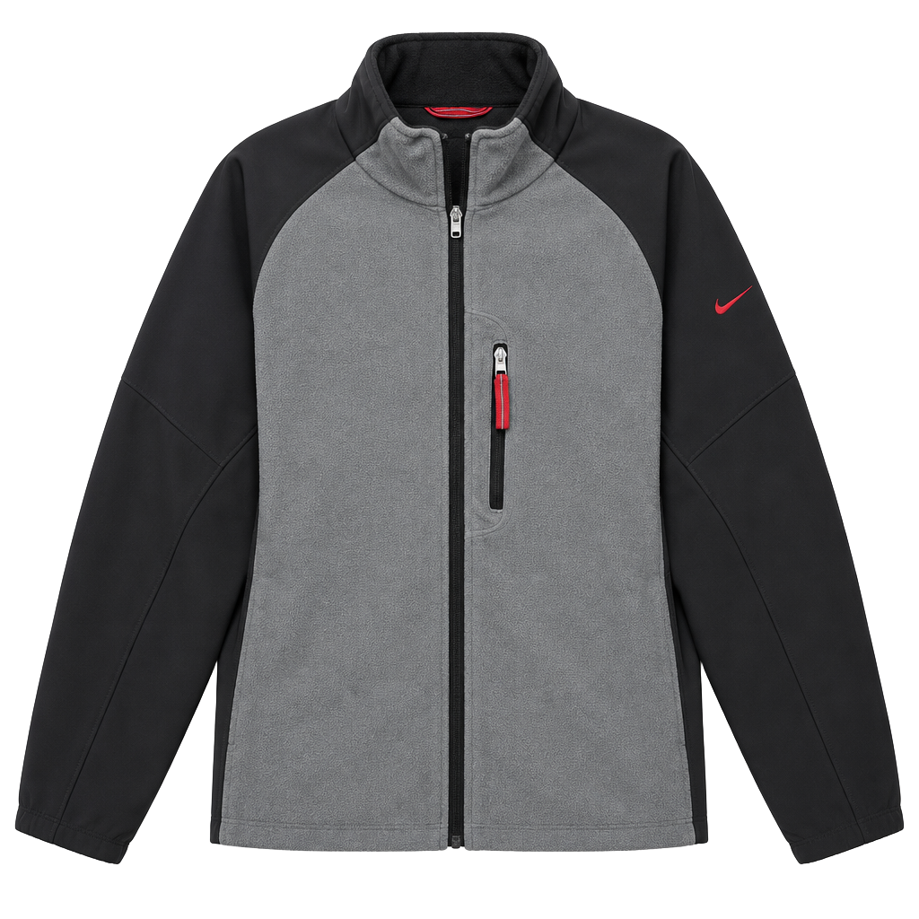 Vintage 2000s Y2K Nike Gray Fleece Full Zip Jacket XXL 1