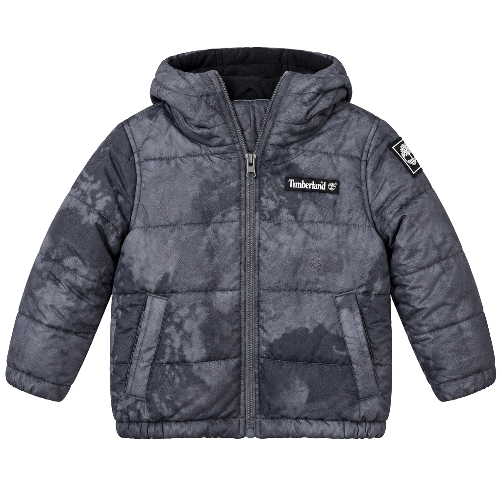 Timberland Boys Gray Hooded Insulated Puffer Jacket 3T 1