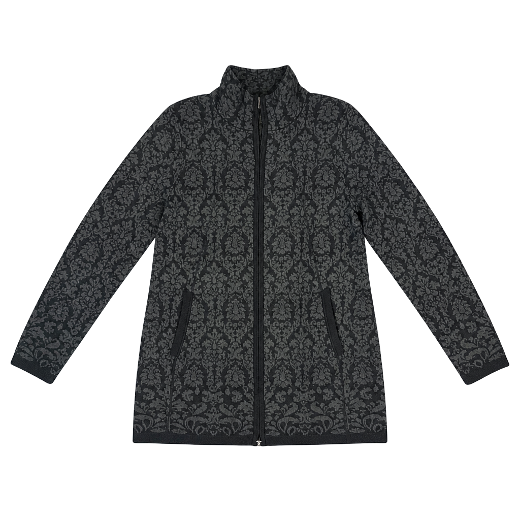Cynthia Rowley Jacquard Zip Up Sweater Jacket Size XL 1