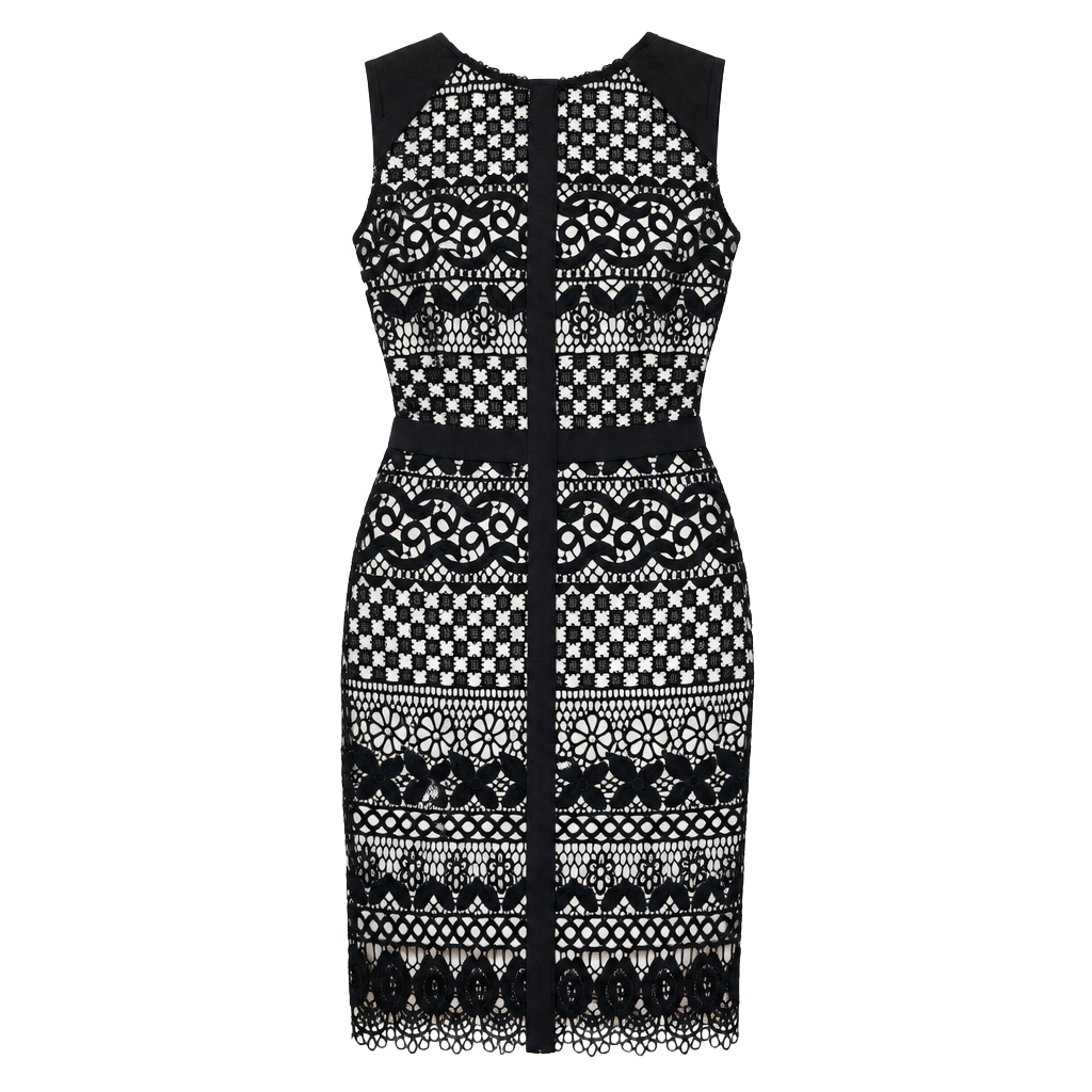 Marciano Rory Guipure Lace Dress Size S Black Nude 1