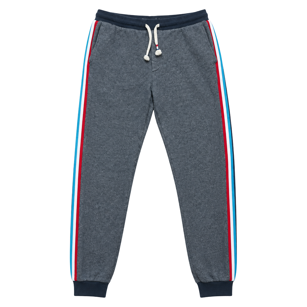 Sol Angeles Striped Sweatpants Size XL Gray/Blue 1
